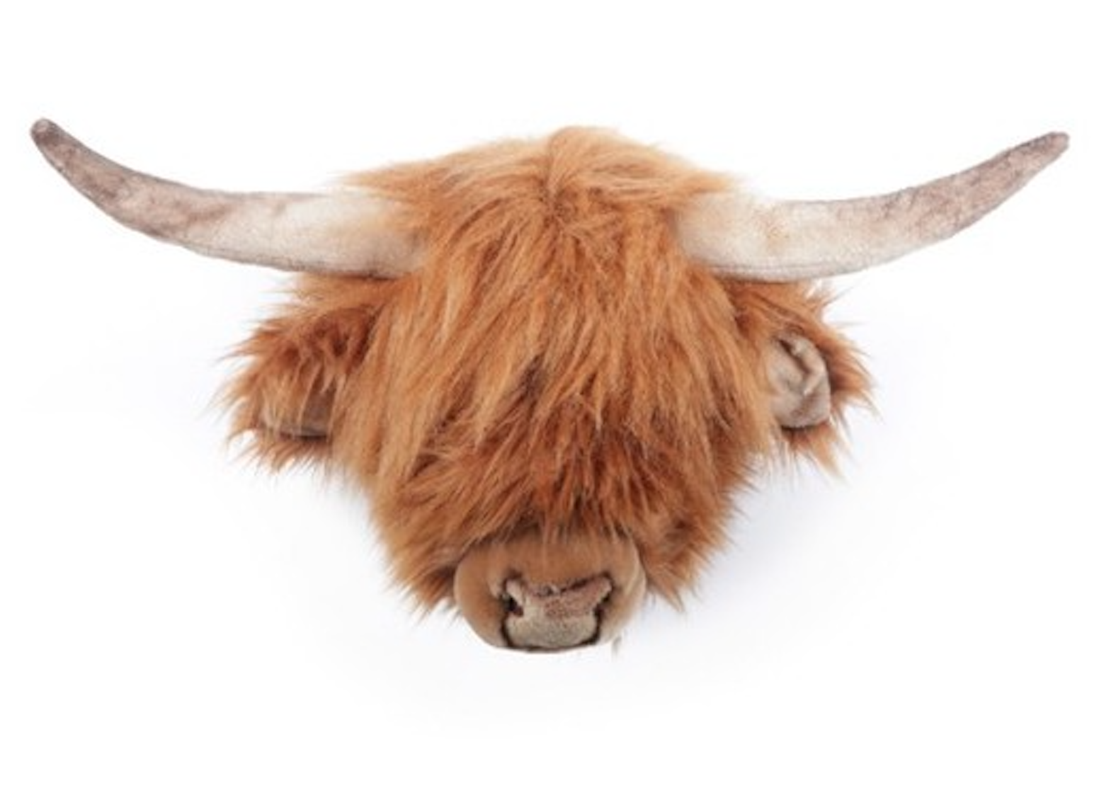 <b>Nicolas de Hooglander - klein  - € 24,90</b> <br>Fluff on the wall.  Het kleine broertje van Nicolas de Heilan Coo. (vijs en plug meegeleverd)<br> breedte 23 cm - hoogte 15 cm